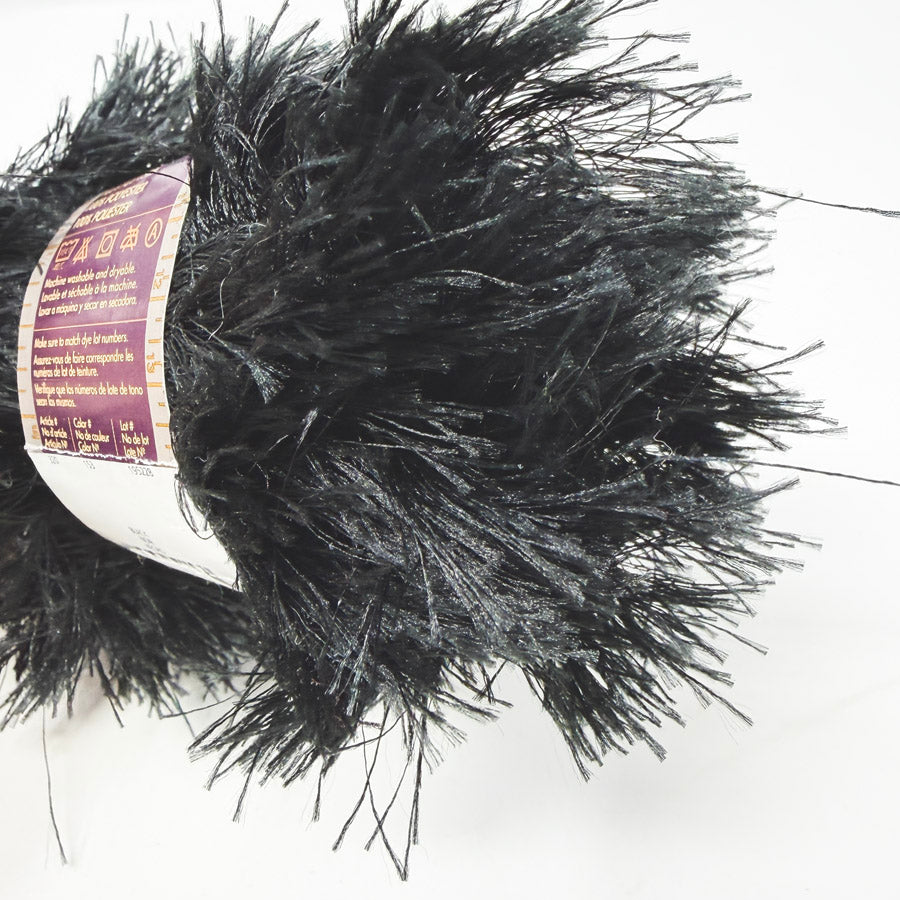 Lion Brand Fun Fur Eyelash Yarn - Black