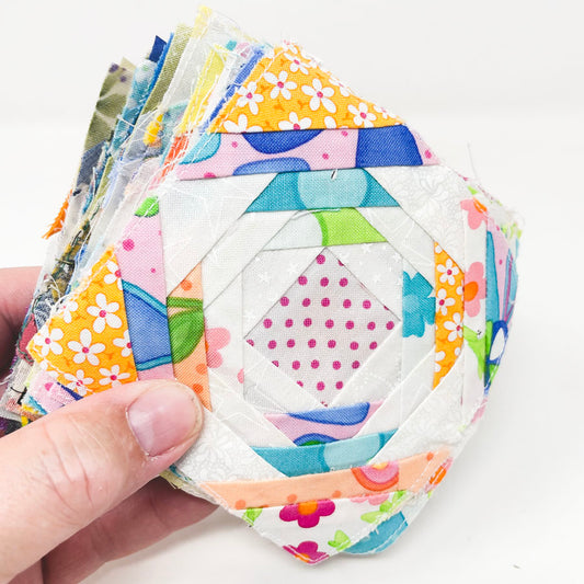 Small Stack of Bright Quilting Squares