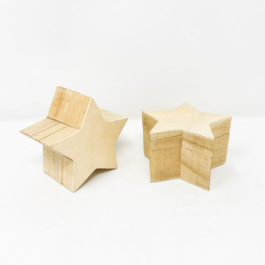 Star Shaped Wood Box with Lid (1)