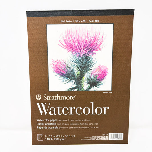 NEW // Strathmore 400 Series Watercolor Paper – 9" x 12" Tape Bound Pad