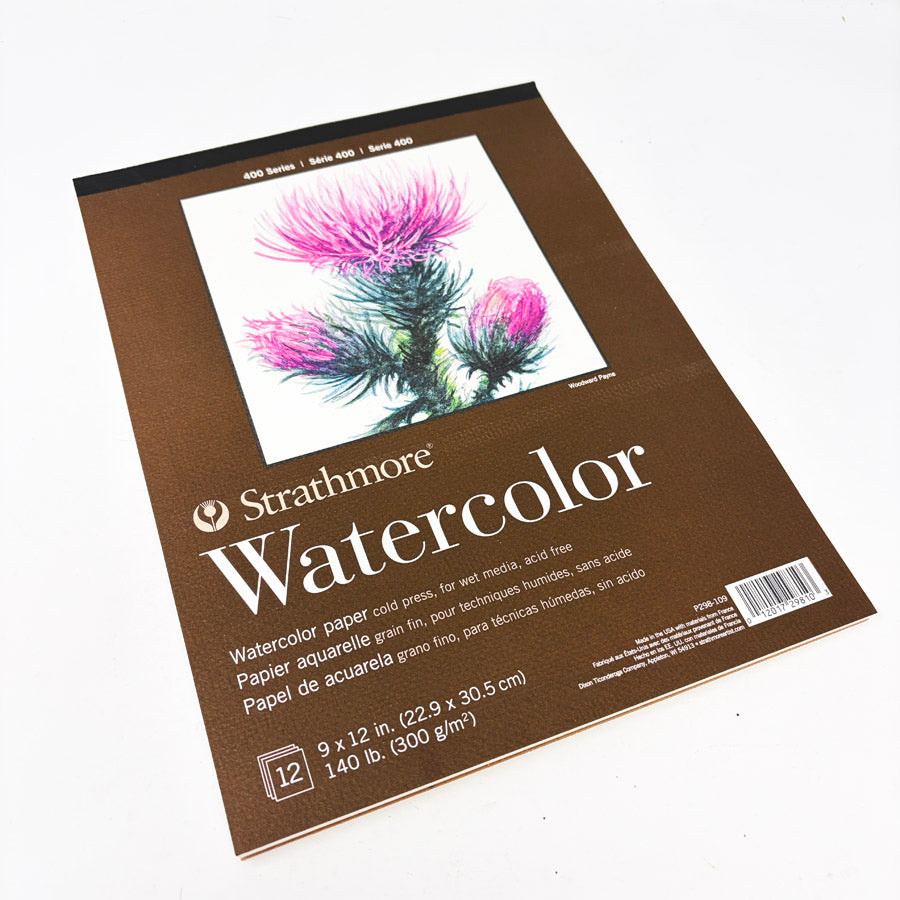 NEW // Strathmore 400 Series Watercolor Paper – 9" x 12" Tape Bound Pad