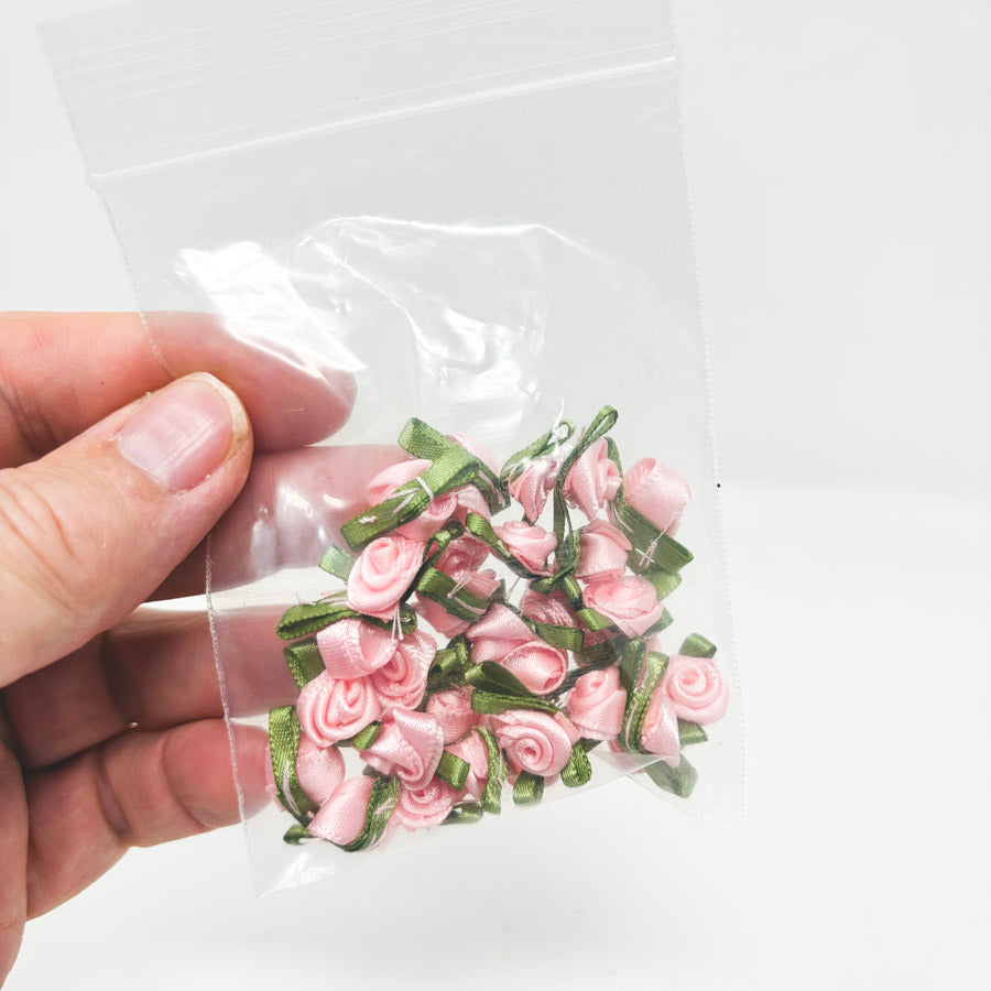Pink Fabric Flower Embellishments