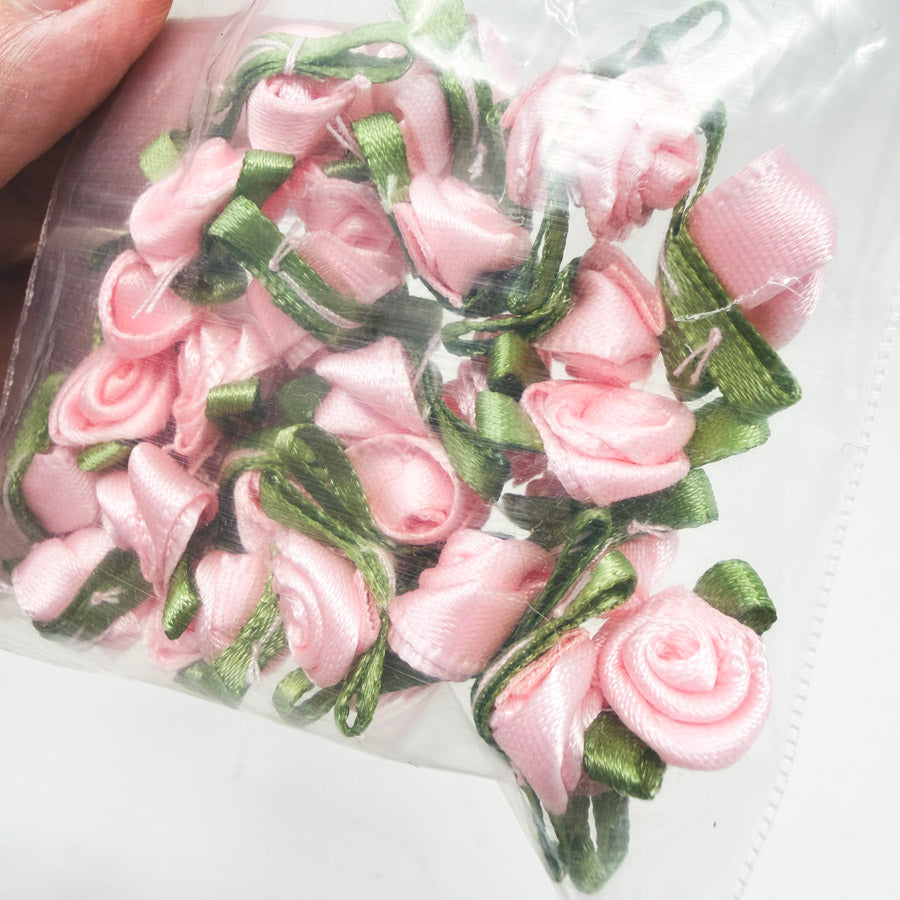 Pink Fabric Flower Embellishments