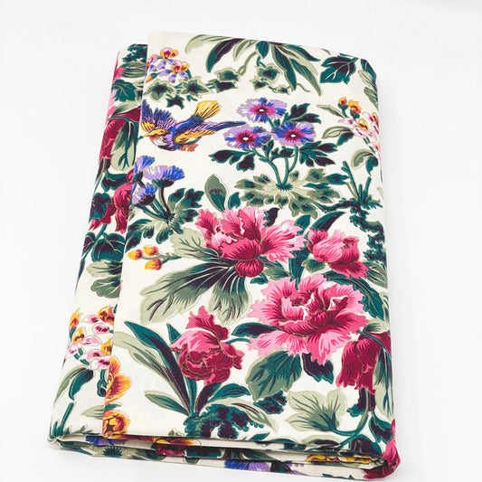 Heavyweight Floral Cotton Fabric - 3 yards