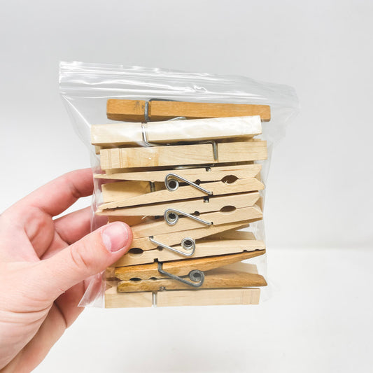 Bundle of Wood Clothespins