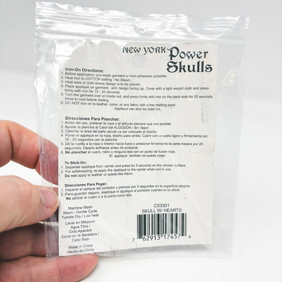 Glitter Skull Stick-On Iron-on Patch
