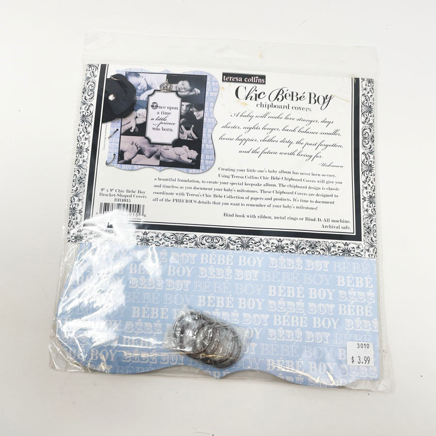 Chic Bebe Boy Chipboard Cover Set by Teresa Collins