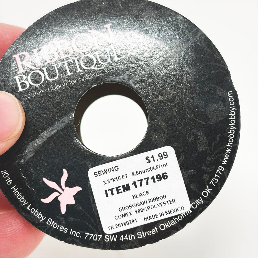 Black 3/8" Grosgrain Ribbon Spool – The Ribbon Boutique