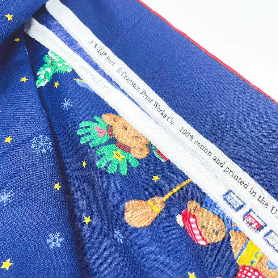 4 yards - Christmas Bears Cotton Fabric