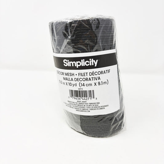 5.5" Black Poly Mesh Ribbon