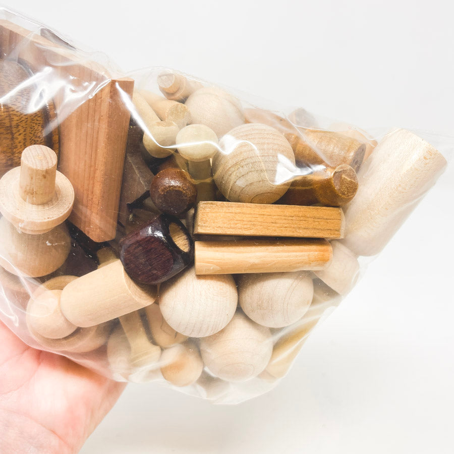 Big Bag of Assorted Wood Rounds and Pegs