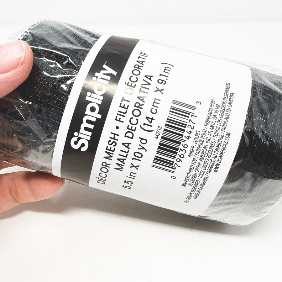 5.5" Black Poly Mesh Ribbon