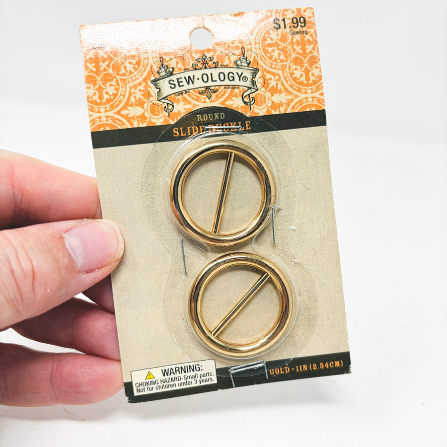 Sew-Ology Gold 1" Round Slide Buckle