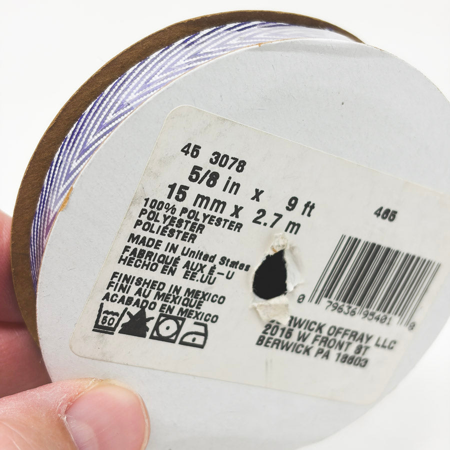 5/8" Offray Chevron Stripe Grosgrain Ribbon