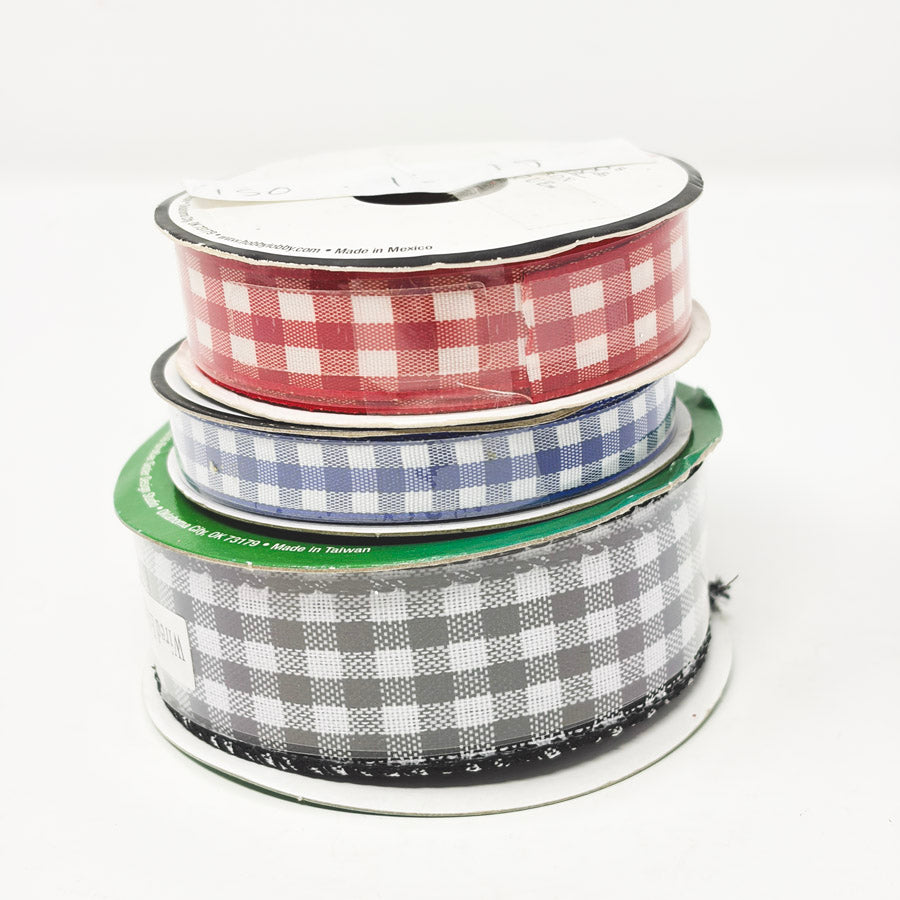 Asst. Checked Ribbon Spools