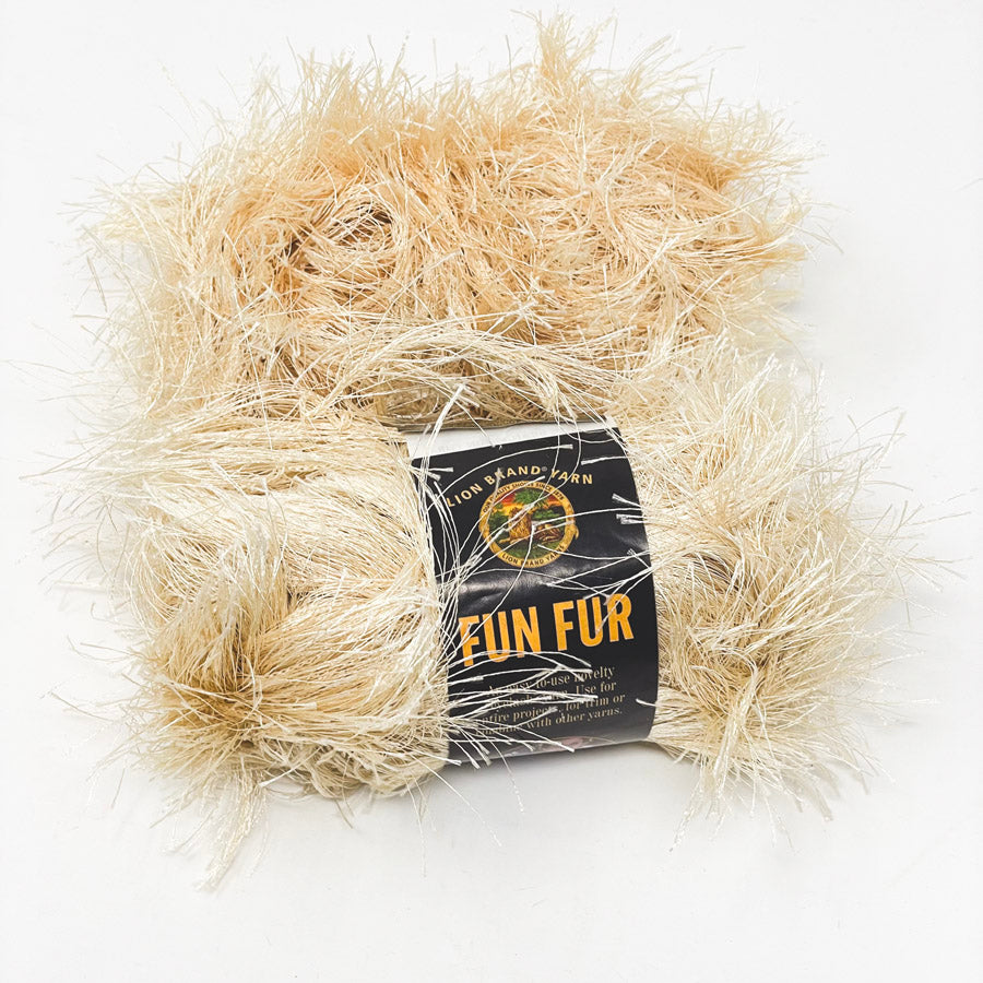  Lion Brand Fun Fur Yarn: Soft Yellow