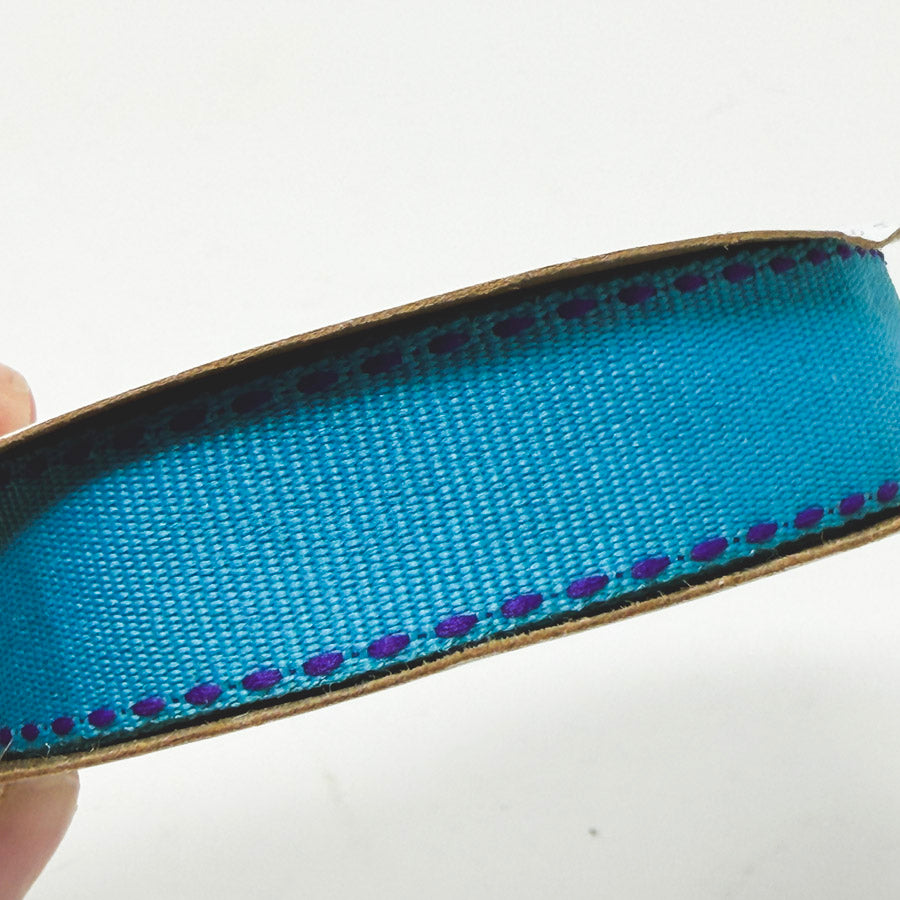 5/8" Offray Bright Blue Stitch Grosgrain Ribbon