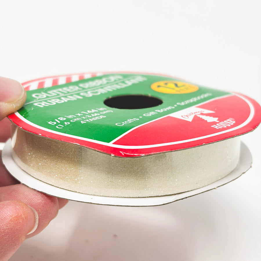 Gold Sheer Holiday Glitter Ribbon