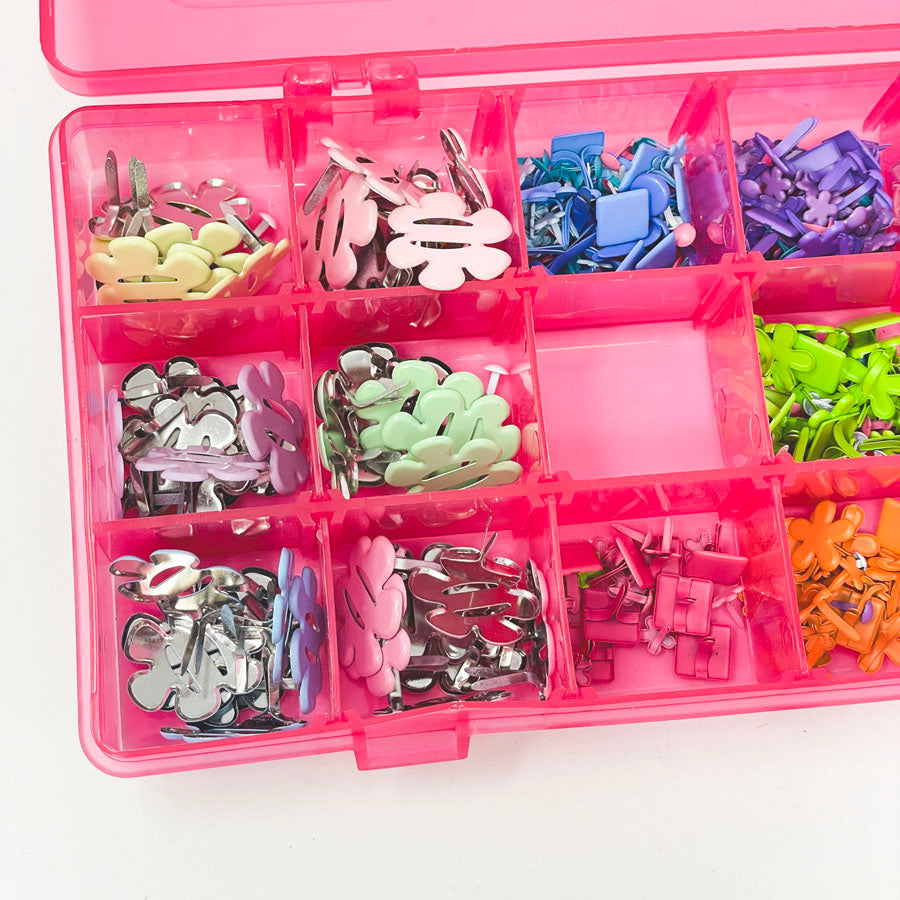 Assorted Brads in Pink Organizer