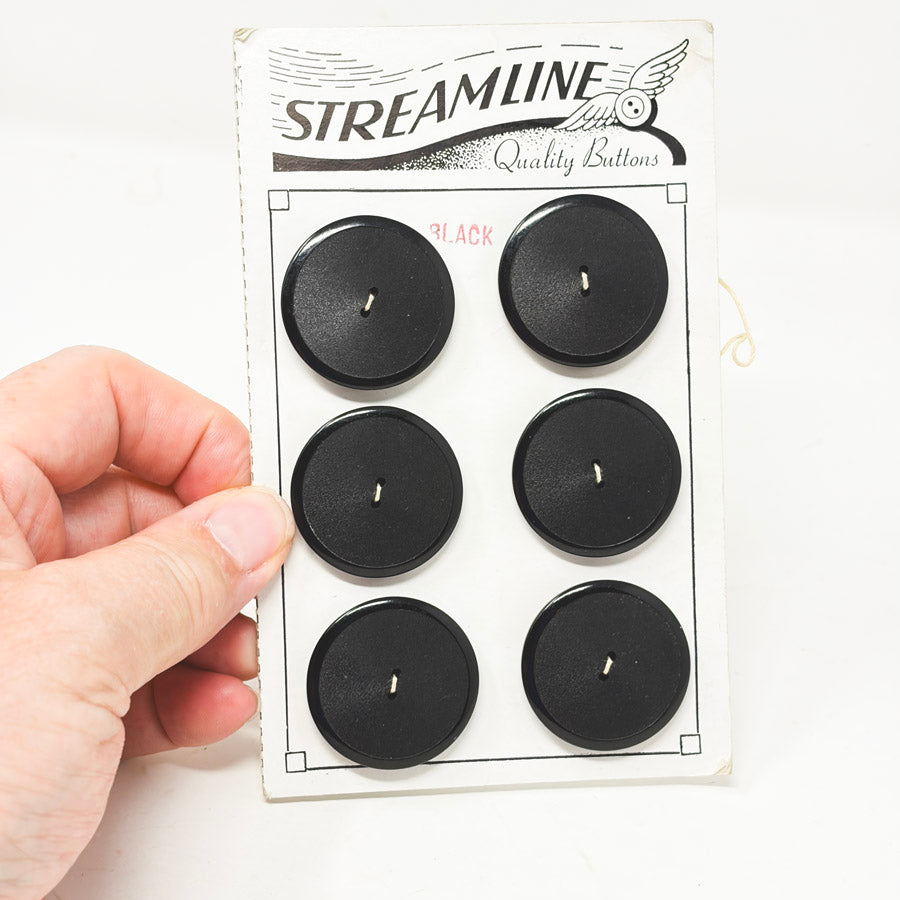 Streamline Quality Large Black Buttons