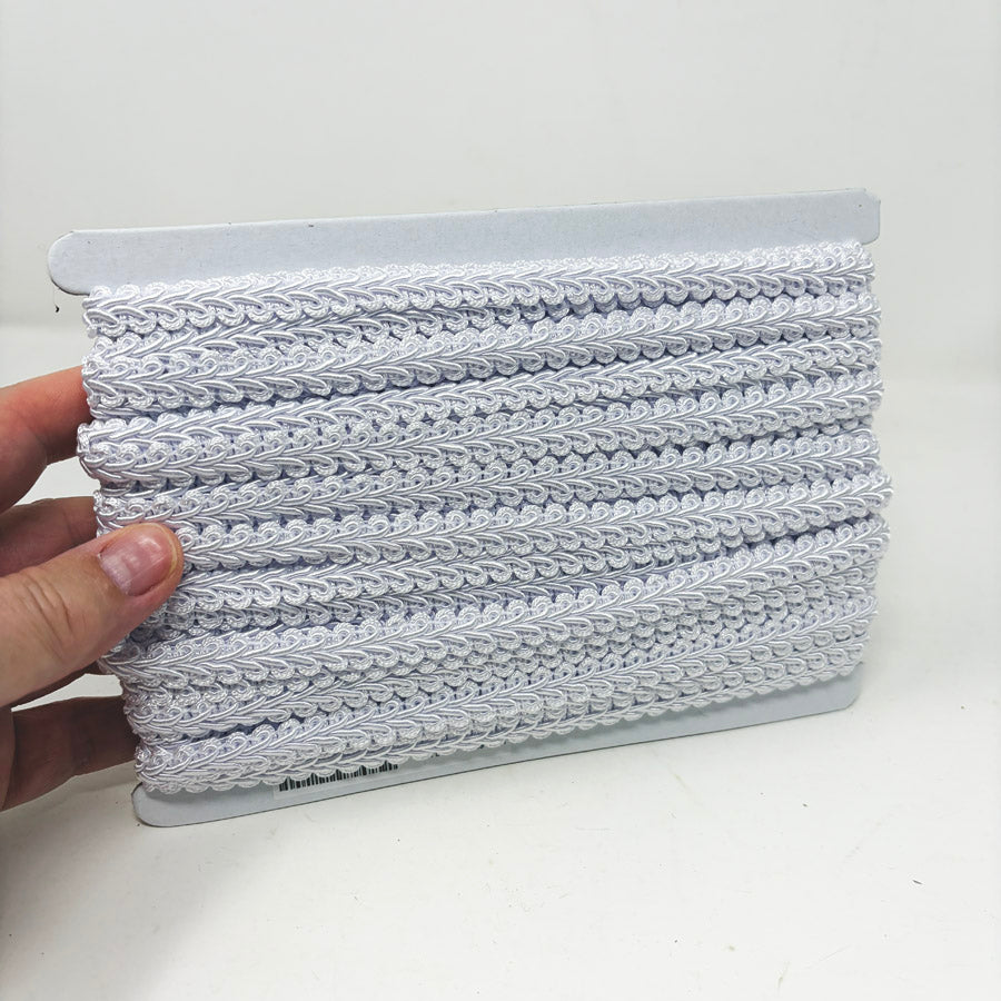White Braid Scroll Fringe Trim Spool