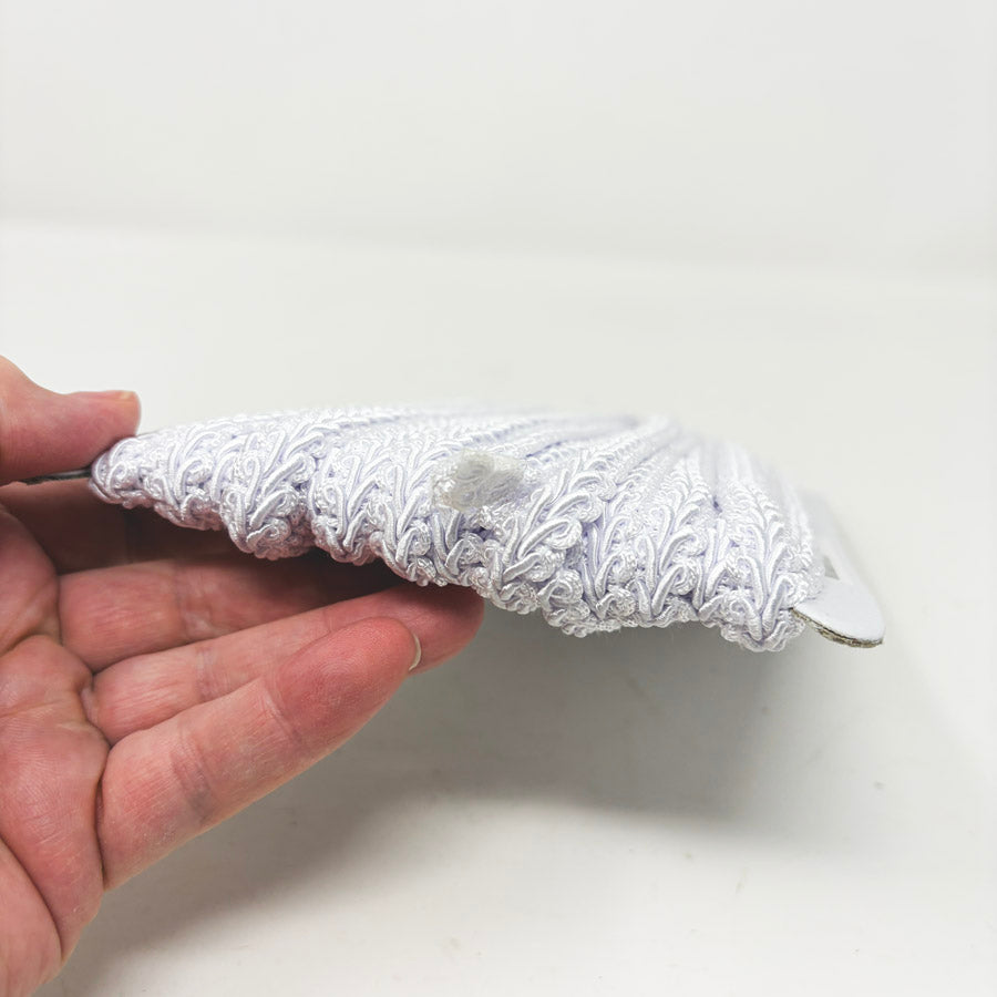 White Braid Scroll Fringe Trim Spool