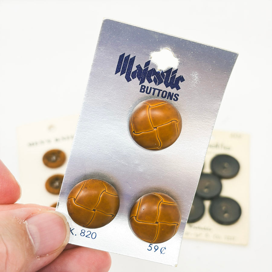 Dark Wood Vintage Button Bundle