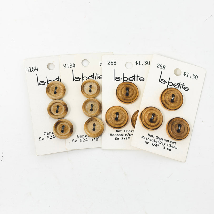 Light Wood Vintage Button Bundle