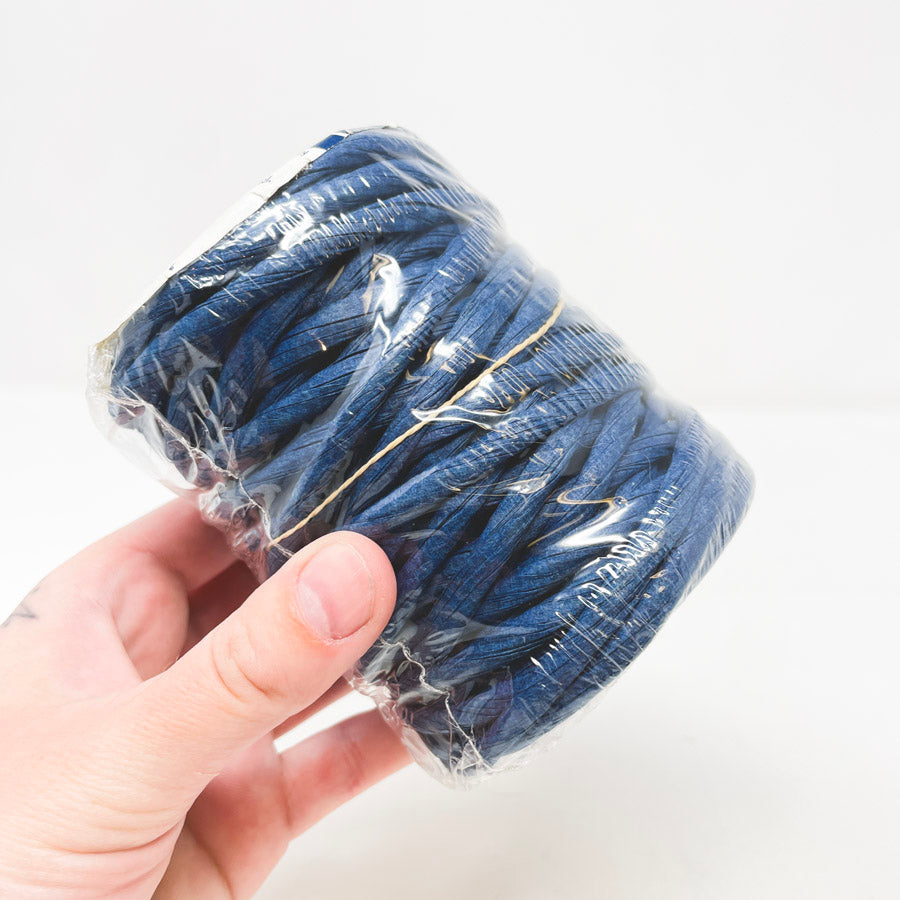 Plaid Dark Blue Twisted Paper for Bow Making