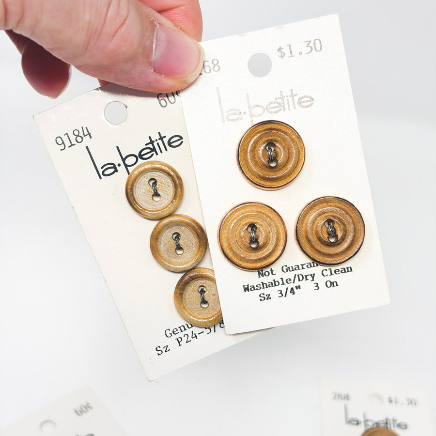 Light Wood Vintage Button Bundle