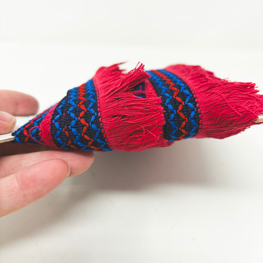 Magenta and Blue Decorative Woven Fringe Trim