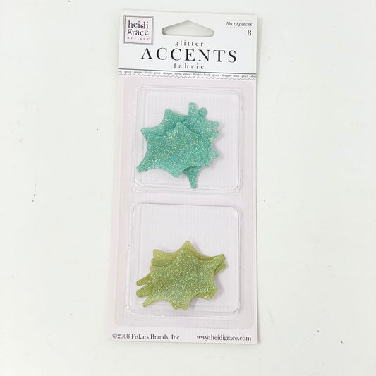 Heidi Grade Glitter Fabric Leaf Accents