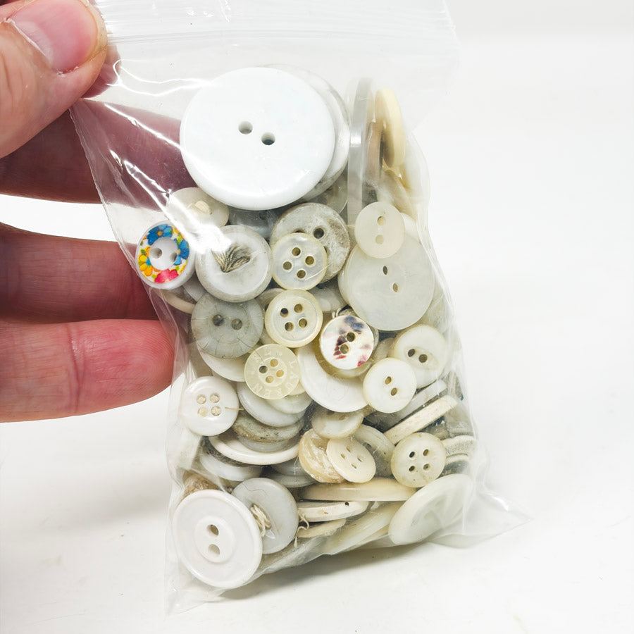 White Plastic Button Bundle