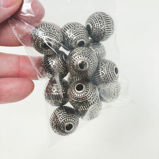 Large Metal Patterned Beads