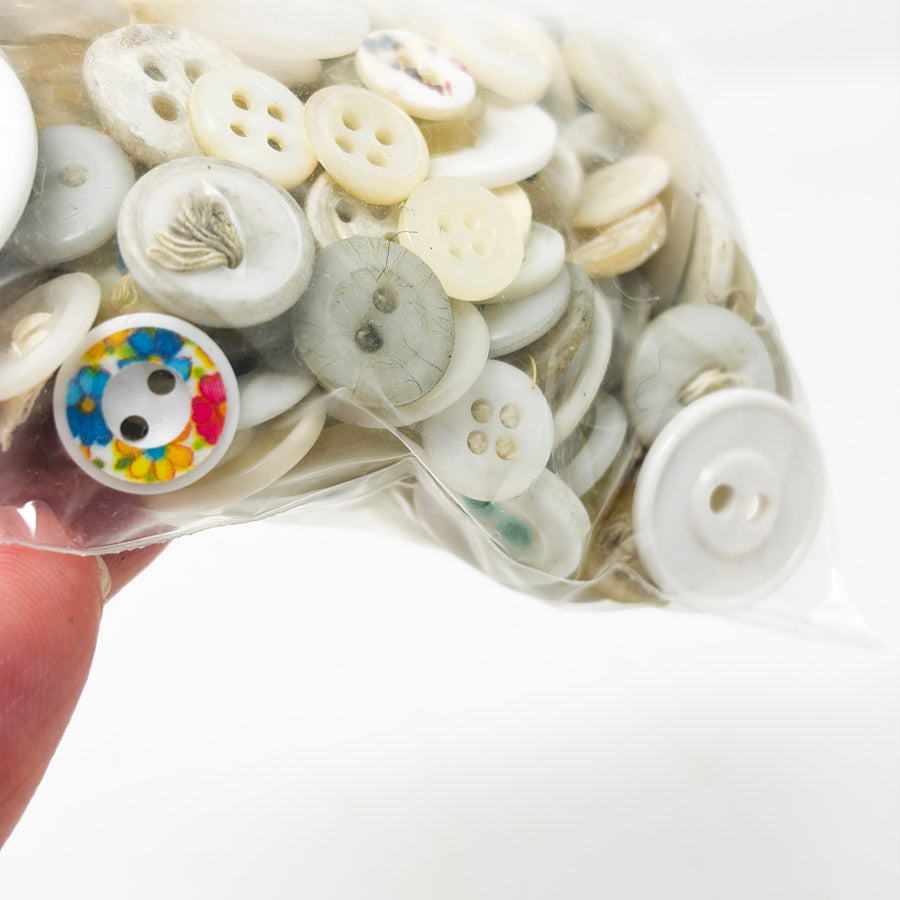 White Plastic Button Bundle
