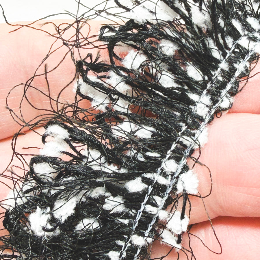 B&W Eyelash Chenille Decorative Trim