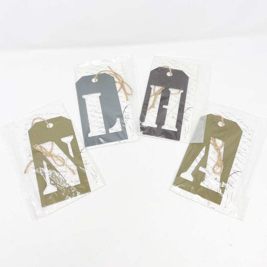 Metal Letter Gift Tags