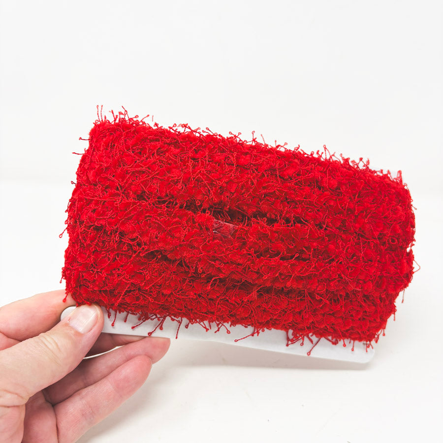 Red Looped Eyelash Chenille Decorative Trim
