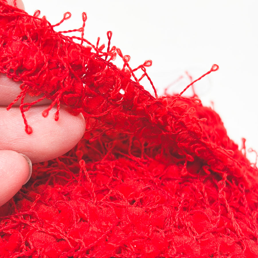 Red Looped Eyelash Chenille Decorative Trim