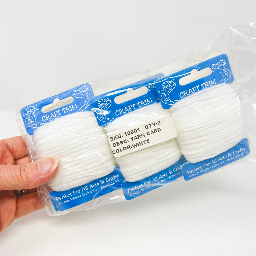 Bundle of Carded White Craft Yarn