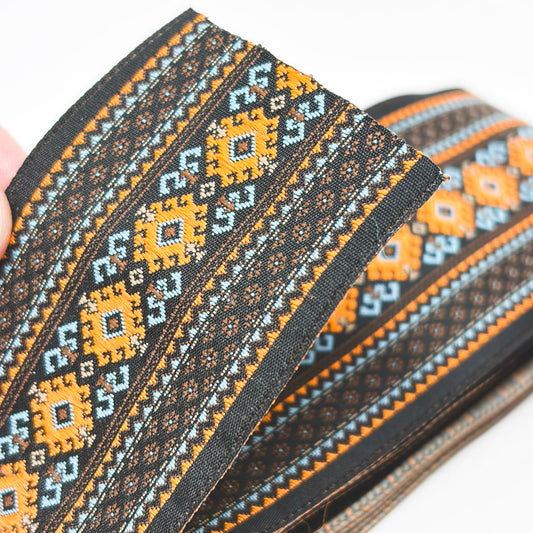 2 Yd Length – Southwest Colors – 2" Woven Jacquard Trim