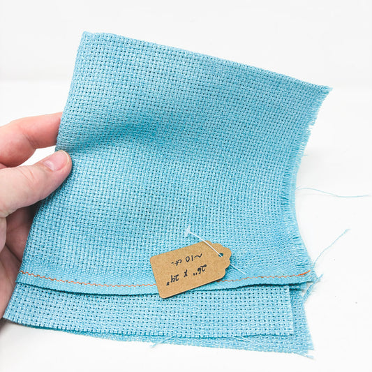 Soft Aqua Aida – appx 10 Count – 26" x 24"