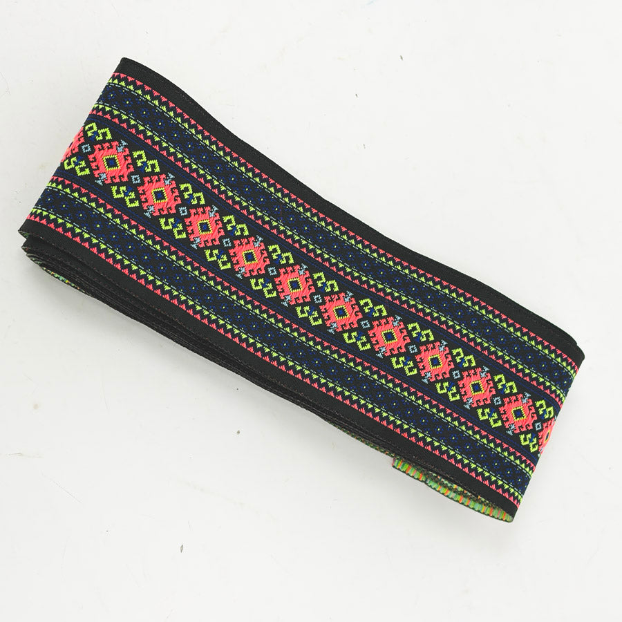 2 Yd Length – Floral Colors – 2" Woven Jacquard Trim