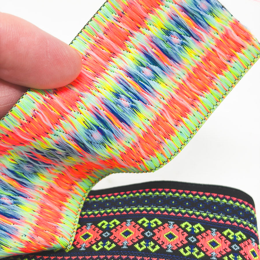 2 Yd Length – Floral Colors – 2" Woven Jacquard Trim