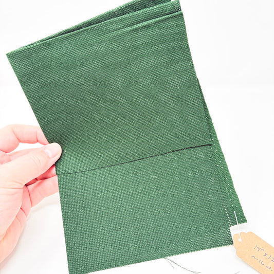 Stiff Forest Green Tweedy Aida – appx. 16 Count – 12" x 14"