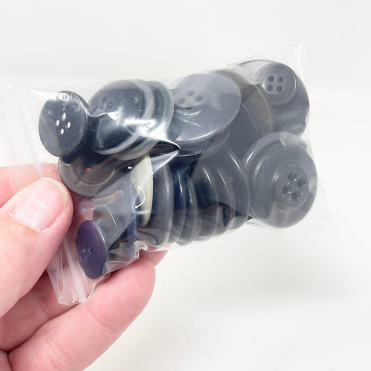 Bundle of Large Black Buttons