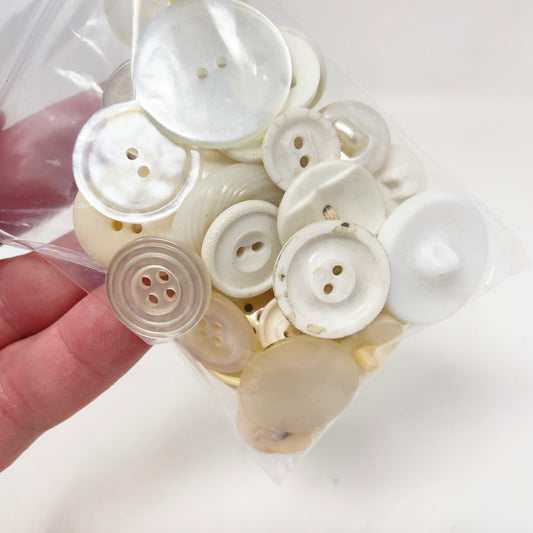 Bundle of Vintage White Buttons