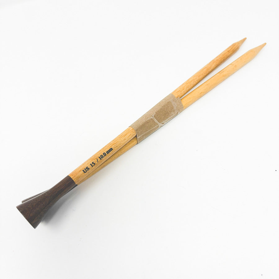 Size 15 Wood Single Point Knitting Needles