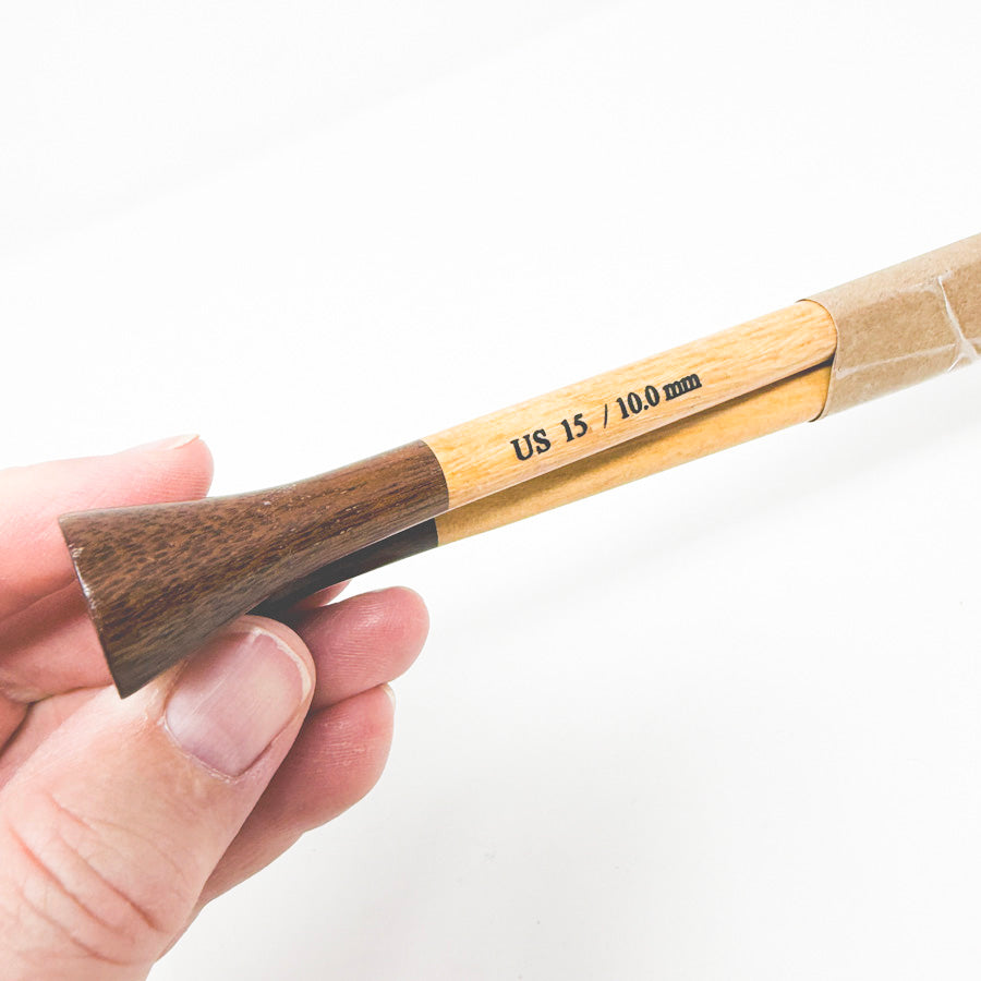 Size 15 Wood Single Point Knitting Needles