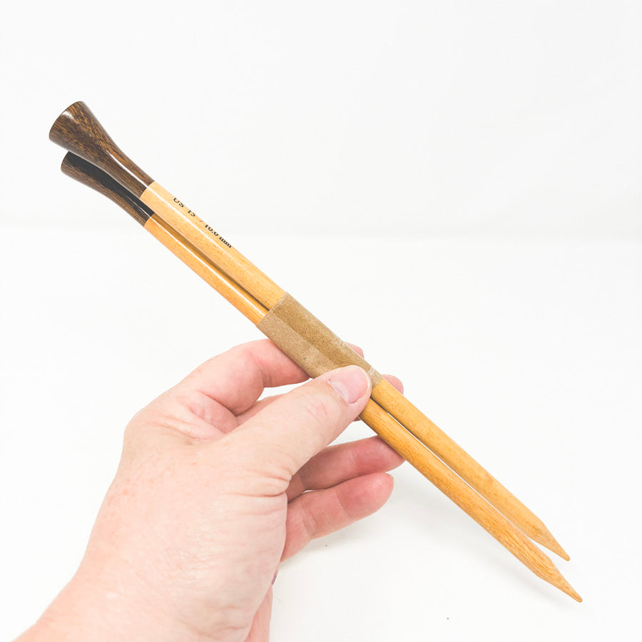 Size 15 Wood Single Point Knitting Needles